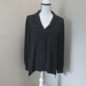 White House Black Market Black Button Down Shirt